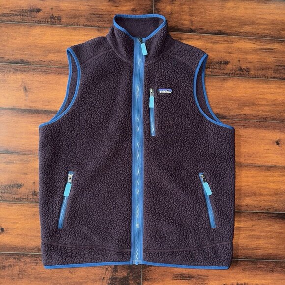 Patagonia Classic Retro-X Fleece Vest Deep Pile Sherpa Purple Men’s Size Large - Picture 1 of 5